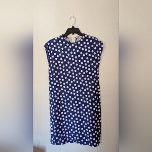 Boden Blue and White Polka Dot Midi Dress